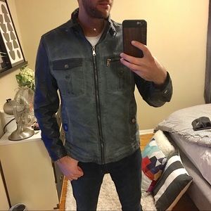 Waxed Denim & Leather Motorcycle Jacket